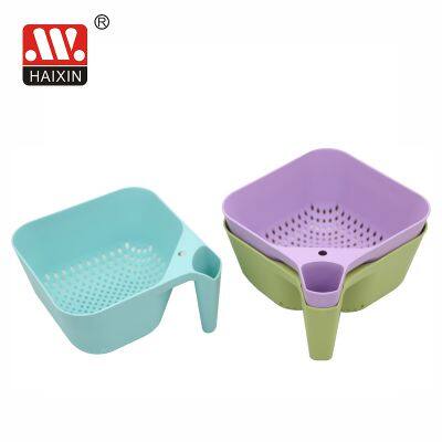 Plastic Colander Collapsible Over the Sink Folding Strainer for Kitchen With Extendable Thickened Handles