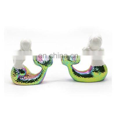 Handmade Mermaid Beautiful White Sublimation Art Ornaments Luxury Ceramic Home Decoration Accessories Pieces photo-3