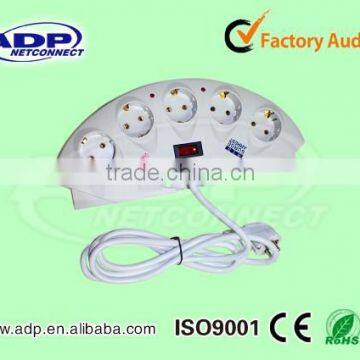 european type 5ways power extension socket