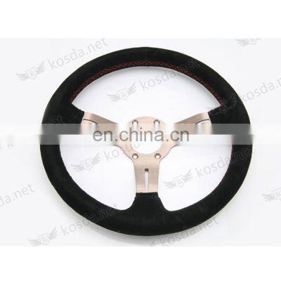 Factory Overruns Suede Leather Universal Car Interior Accessories 330mm 350mm Racing Cars Steering Wheel