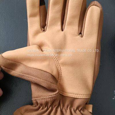 Microfiber Suede Cowhide Leather Gloves Men and Women Ski and Snow Gloves photo-3