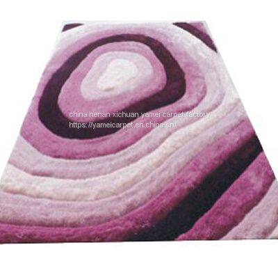 Yamei Lagend 3D high quality polyester shaggy carpet korea silk shaggy carpet and rug SH22005