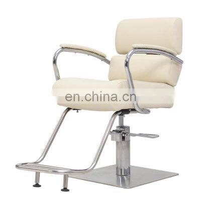 Modern Hair Barber Shop Salon Equipment Gold White Black Leather Beauty Salon Furniture Luxury Style Beauty Barber Chair