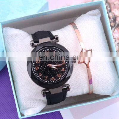 Casual Women Watches Starry Sky Quartz Wristwatch Female Clock Leather Fashion Ladies Wrist Gold Watch for Women photo-2