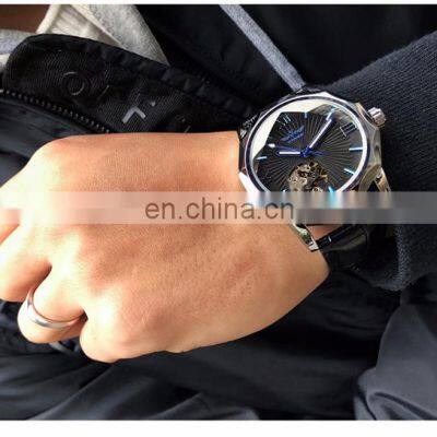 WINNER 199 Men Automatic Mechanical Movement Luminous Display Watch Low Price Fashion China Leather Band Watch photo-4