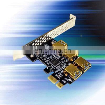 Pci-e 1x Riser Card Pcie 1 To 4 Usb 3.0 Port Slot Expansion Card Adapter Multiplier 1 To 4 Pcie Splitter For Gpu Graphics Cards