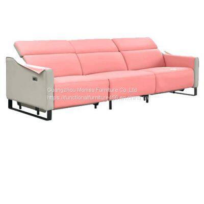Modern Minimalist First Layer Cowhide Living Room Sofa Armrest Creative Design Leather Functional Sofa Combination photo-3