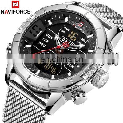 NAVIFORCE 9153 Men Week Time Display Stainless Steel Japan Quartz Business Wristwatch Digital Watches photo-5