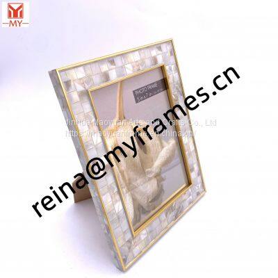 Light Luxury Gold Border PS Plaid Photo Frame Plastic Picture Frame