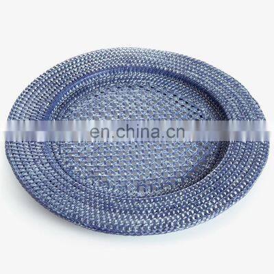 Bluewashed Rattan Charger Handwoven Natural Rattan wall decoration Table mat Wholesale In Bulk