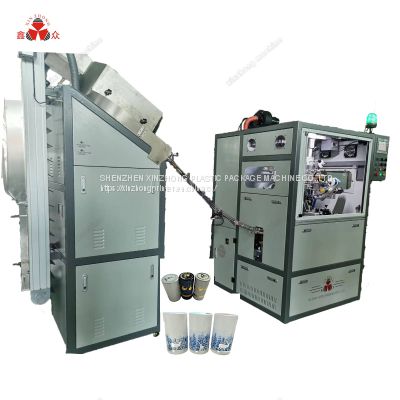 Automatic 2 colors foil winding hot stamping for plastic metal Vodka Spirit cap hot stamp printer machine