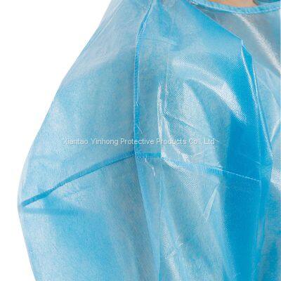 Disposable PP+PE Waterproof Non Woven Isolation Protective Visitor Gown photo-4