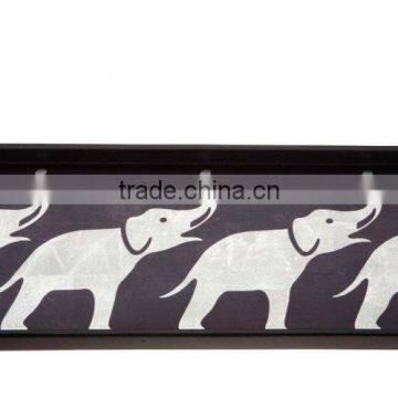 High quality best selling Elephants style Lacquered Rectangular Serving Tray from Viet Nam