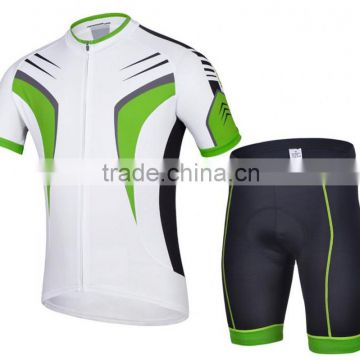 Cycling jersey Black Green outdoor road wear Close fitting short sleeve suit