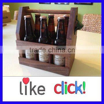 6 Pack Wooden Beer Bottle Carrier, Wooden Beer Bottle Box, Wood Beer Crates