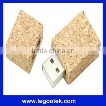 wooden square shape usb flash stick with oem logo/full capacity/CE,FCC,ROHS