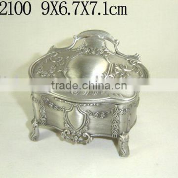 Pewter Color Drum Metal Trinket Box(LD-2100)