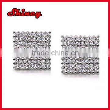 China cheaper mirco pave square cz earrings for woman