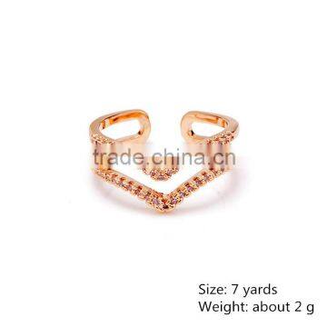2 Gram Arrow Shape Rose Gold Jewelry Zircon Engagement Ring photo-3