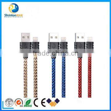 Remax nylon braided 2.0 USB cable for IOS phone 5\5s\6\plus cable