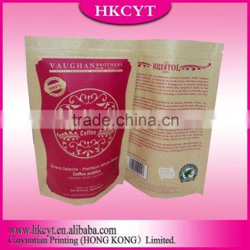 China Supplier Stand up Flat Bottom Kraft Paper Bag