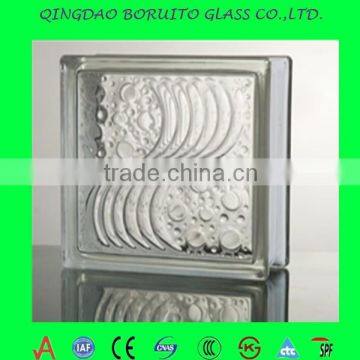 Sea wave pattern glass block price,decorative glass block