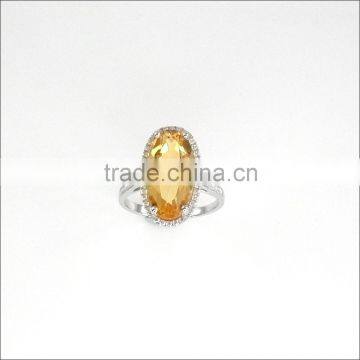 5CT Genuine Citrine Ring Bangkok Jewelry Silver 925
