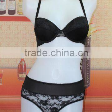 Fashion design black bra set,naughty black sexy lace bra panty set