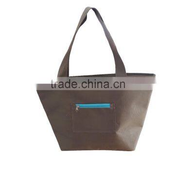 600D insulated cooler tote bag cooler shopping bag with front pocket