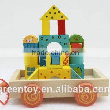 wooden car for kids baby toy with blocks for sale