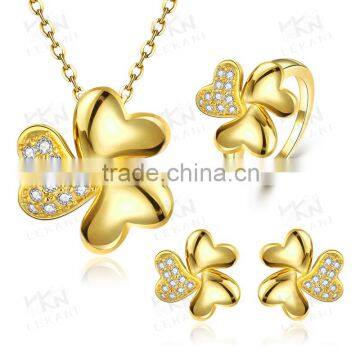 Good Quality 18K Gold Plated dubai gold jewelry set / wedding jewellery designs