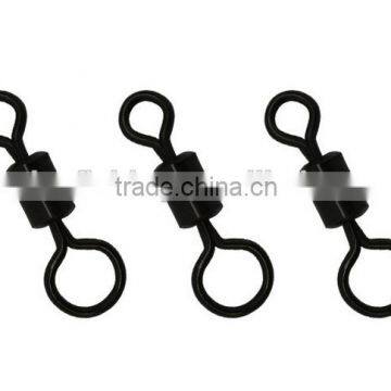 wholesale Matt Black Anti-glare finish carp fishing terminal tackle large big eyes Swivels