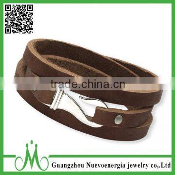 Wholesale Bracelets Mens Leather Rope Bangle Genuine Leather Cuff Bangle