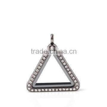 High Grade Alloy Living Floating Glass Magnetic Triangle Locket Pendant Wholesale China