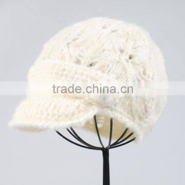 2014 WHOLESALE HOT SELLING MEN'S WINTER COTTON BEANIE CASUAL KNITTED HANDMADE HAT WITH SHORT BRIM FASHION ODM CAP