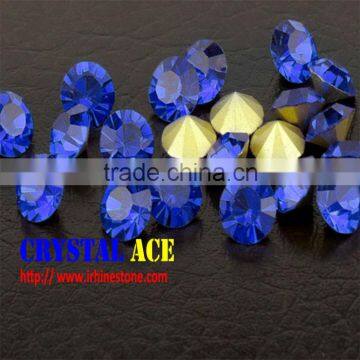 High quality round Rhinestones pointed back, glass chaton ,crystal beads