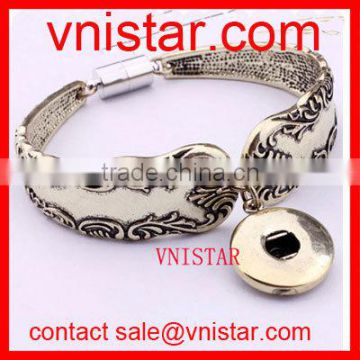 Vnistar interchangeable snap button bracelet bangle jewelry with magnetic closure wholesale VSB135