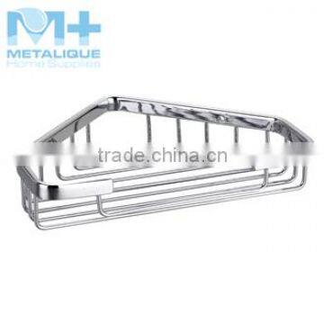 Brass Basket Chrome Corner Wire Basket Bathroom Corner Shelves Lattice photo-6