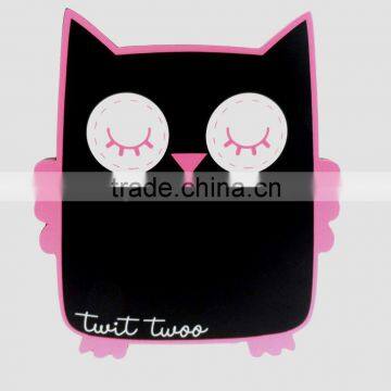 creative hang owl-shaped wood chalk board /MDF blackboard
