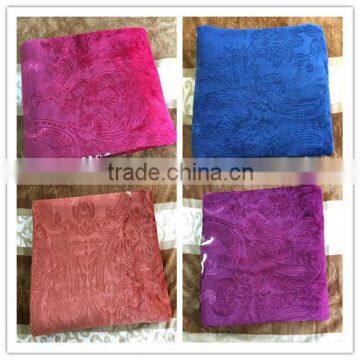 Polyester 3d embossed flannel blanket fabric 4 colors