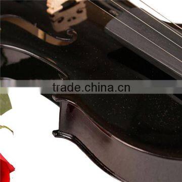 Black Color Violin Solid Wood 4/4 3/4 1/2 1/4 Master Violin With Case Sale in China photo-5