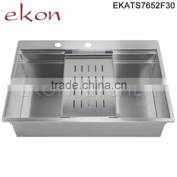 Professional Customized Sizes Kitchen Stainlees Steel Handmade Sinks photo-3