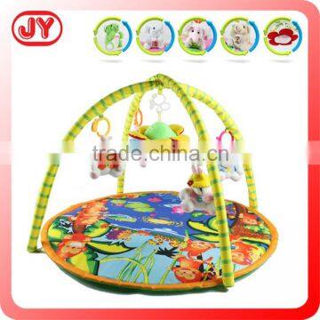 Soft colorful round shape eco-friendly cotton baby play gym mat