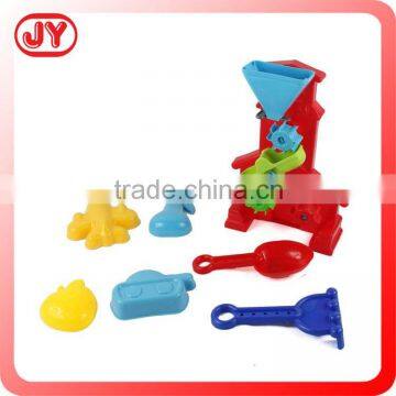 Summer beach toy plastic hourglass with sand shovel