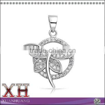 White CZ Sterling Silver Butterfly Pendant Wholesale