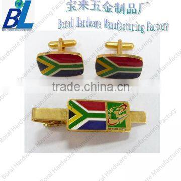 Customized colorful cufflinks and tie clip for gifts