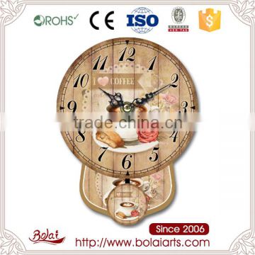 New unique desire warm design coffee and bread multicolor wall clock