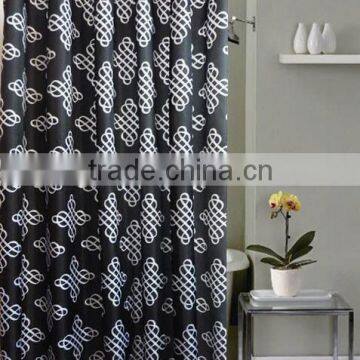 Letter Printed Fresh Style Polyester Mildew Resistant Shower Curtain photo-4