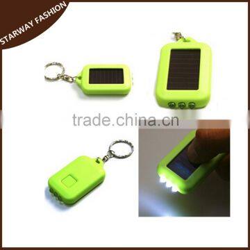 Mini Rechargeable Solar Power LED Flashlight Keychain/