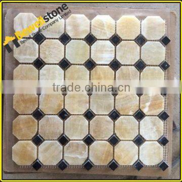 Backsplash tumbled octagon onxy mosaic with good price